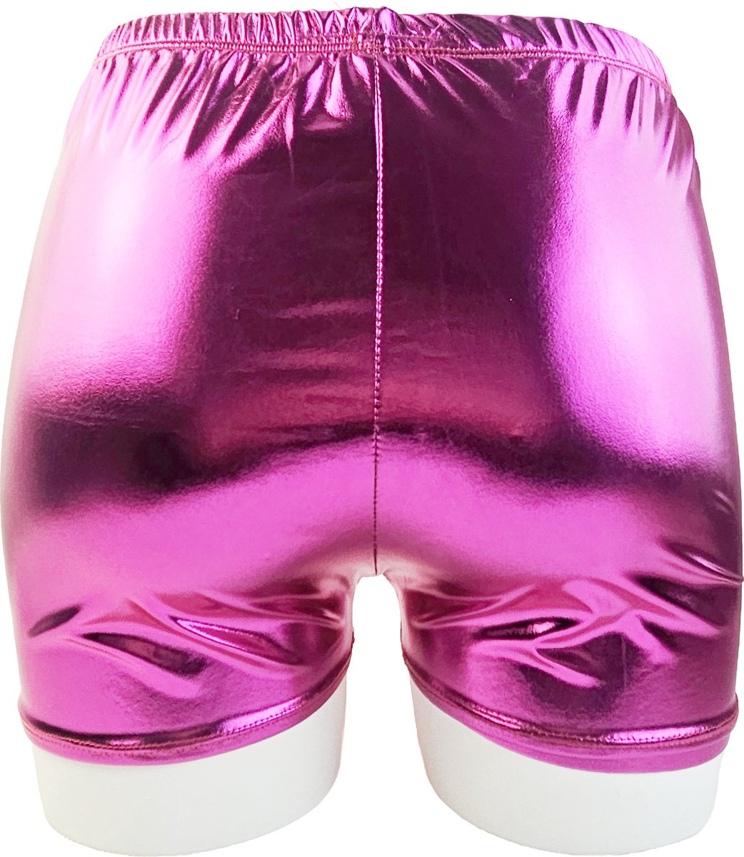 BamBella® Korte broek -  Wetlook Dames - Gpid  Glans Lame metallic Short gym broek
