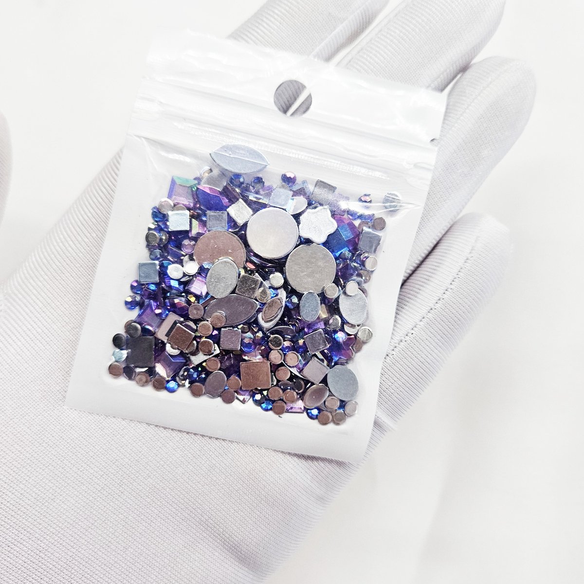 BamBella® - 300 stuks - Plak Steentjes - donker blauw mix- strass stenen glitters nail art kleding versieren