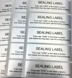 Verzegeld stickers 50 stuks labels webshop doos verpakking verzegelen garantie security seal tamper proof