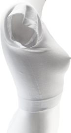 Shirt - Maat S/M - Crop top wit stretch sport shirt