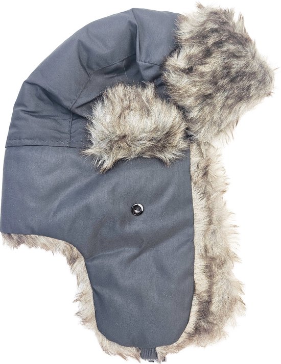 BamBella® Dikke Muts met oorflappen Russische piloten muts winter fleece warm imitatie bont binnenkant met flappen