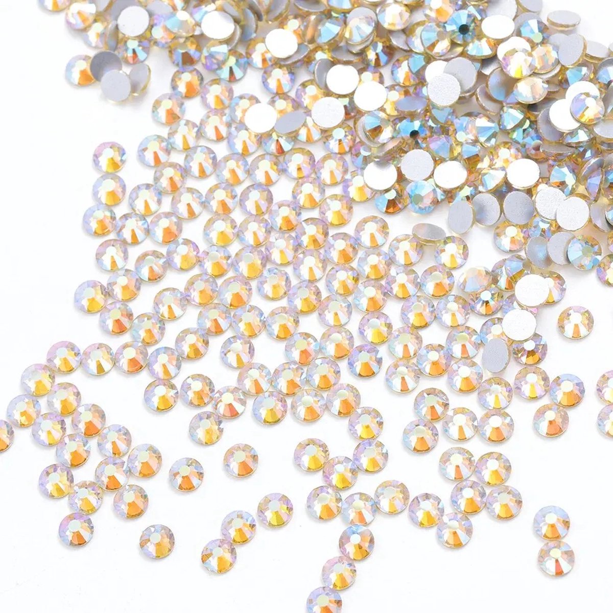 BamBella® Plak strass Steentjes - 1440 stuks - SS16 - Goudgeel AB strass stenen glitters nail art kleding versieren