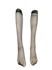 BamBella® Knie kouses net gaas stof Dames - Onesize - Zwart - hoge sokken Kniekousen -