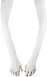 BamBella® Vingerloos handschoenen Wit - One Size - Panty stof handschoen Feest