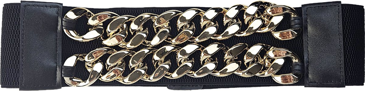 BamBella ® - Corset Riem Maat S M L - Mode Body Gothic Goth taille riem zwart nepleer met vetersluiting Verstelbaar korset belt