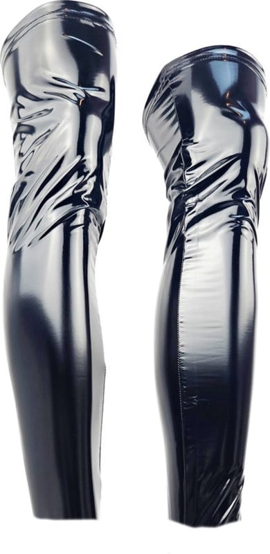 Halve Kousen - Onesize - Rood - Datex (Mix latex en stof ) - Sexy Kniekousen van Super Glans Dames sokken