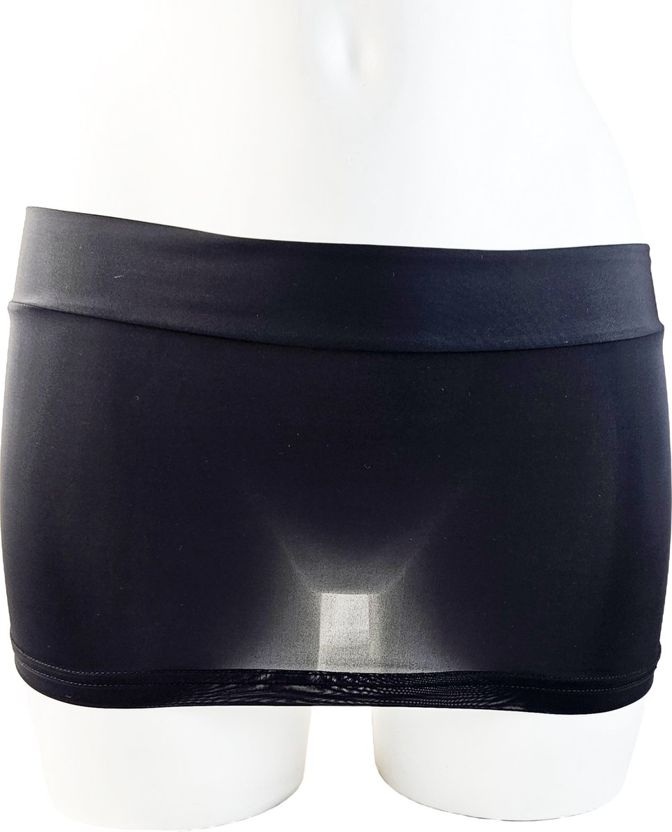 BamBella® - Ultra korte Mini Rok - Sexy Erotische rokje - Onesize - Doorzichtig doorschijnend stretch Zwart