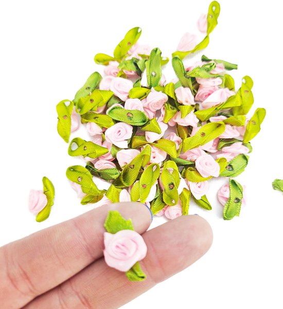 BamBella® - Roosjes - Roze - 100 stuks decoratie knutselen Kleine strikken