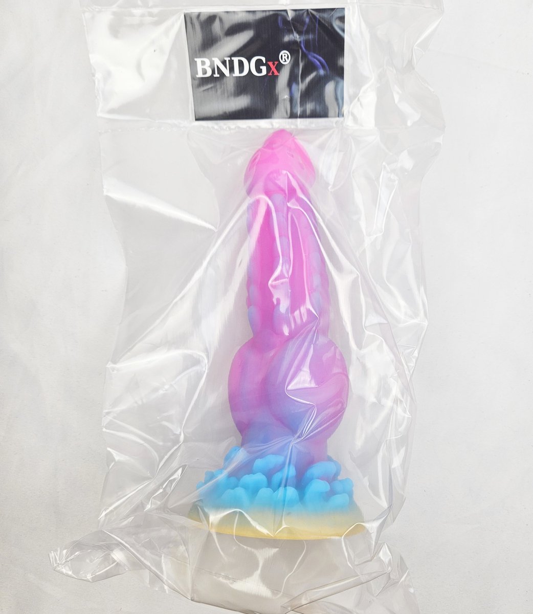 BNDGx® - Dildo - Glow in the dark gekleurd - 21cm -Roze blauw dikke Penis -Zuignap - anaal vaginaal