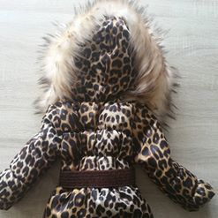 Kinderjas panterprint Bontkraag jas leopard Winterjas Wit  BamBella