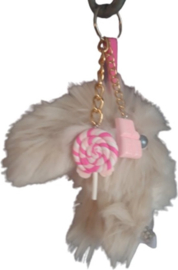 Grote Sleutelhanger knuffel Konijn hanger 17cm