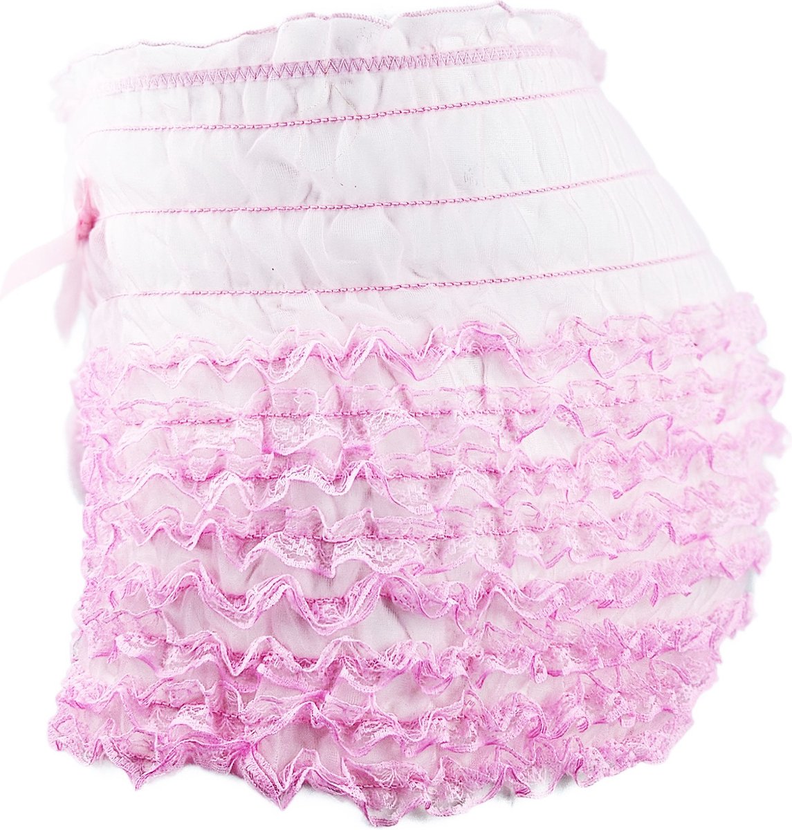BamBella ® - Boxer short - Onesize - Sexy Erotische - Roze Dun kant gaas stof Ondergoed