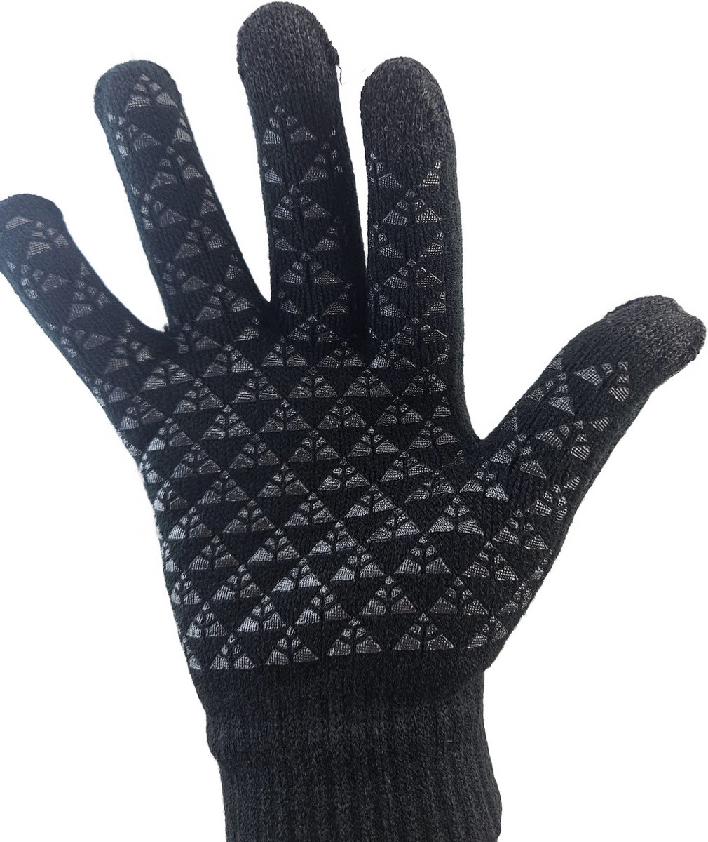 BamBella® Handschoenen muts sjaal winter Heren imitatie leer warme borg fleece binnenkant