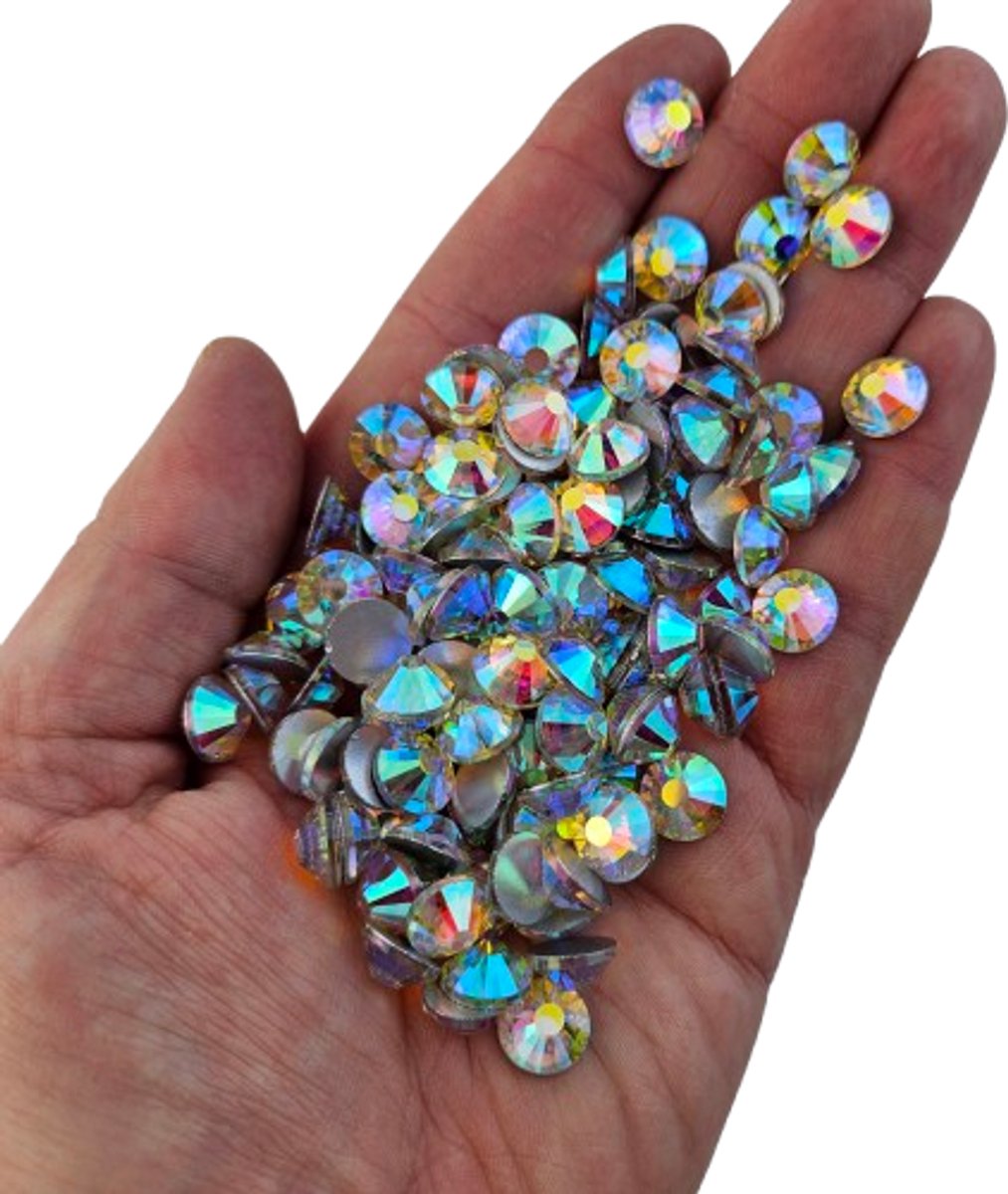 BamBella® - SS50 -Extreem groot - AB WIT Plak strass Steentjes - 144 stuks - strass stenen glitters nail art kleding versieren