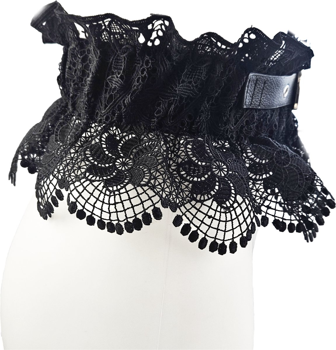 BamBella ® - Riem Maat Onesize - Rok franje ruches Mode Body Gothic Goth taille riem zwart met belt