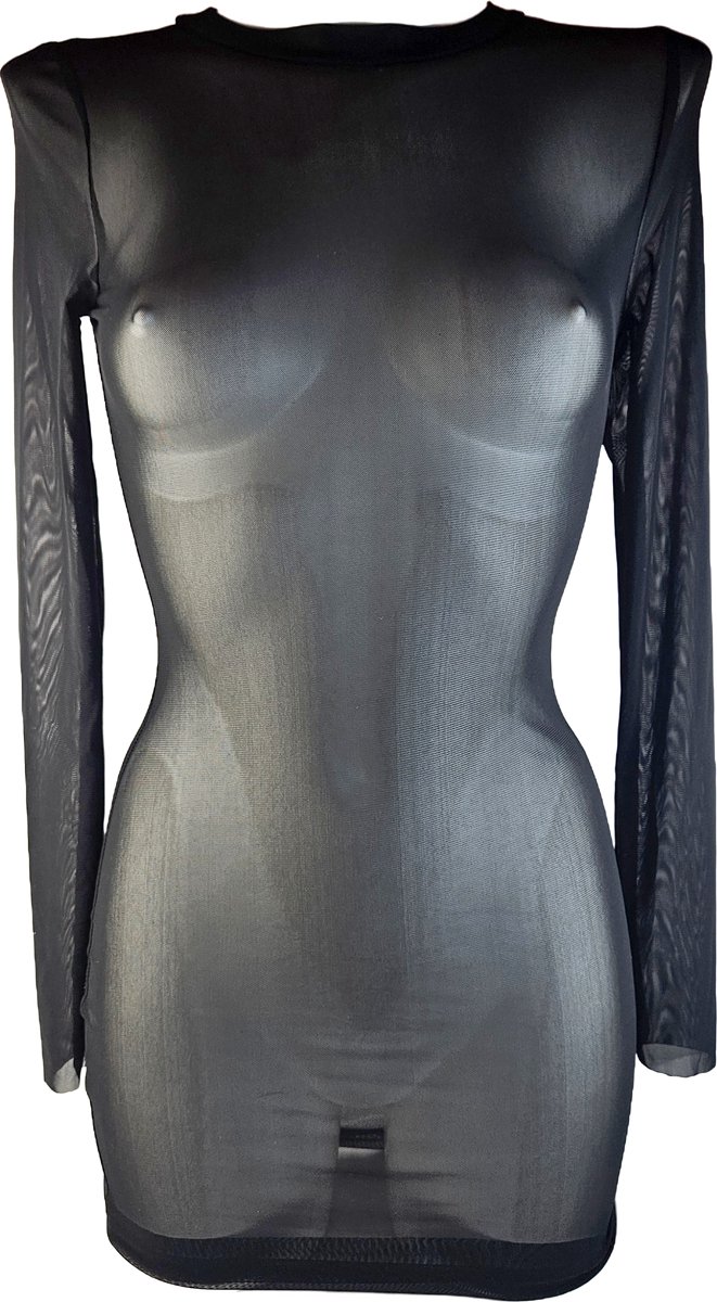 BamBella® - Jurk - Super stretch Doorzichtig zwart kant