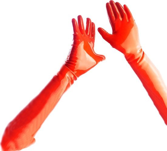 100% LATEX Handschoenen Lang Rood