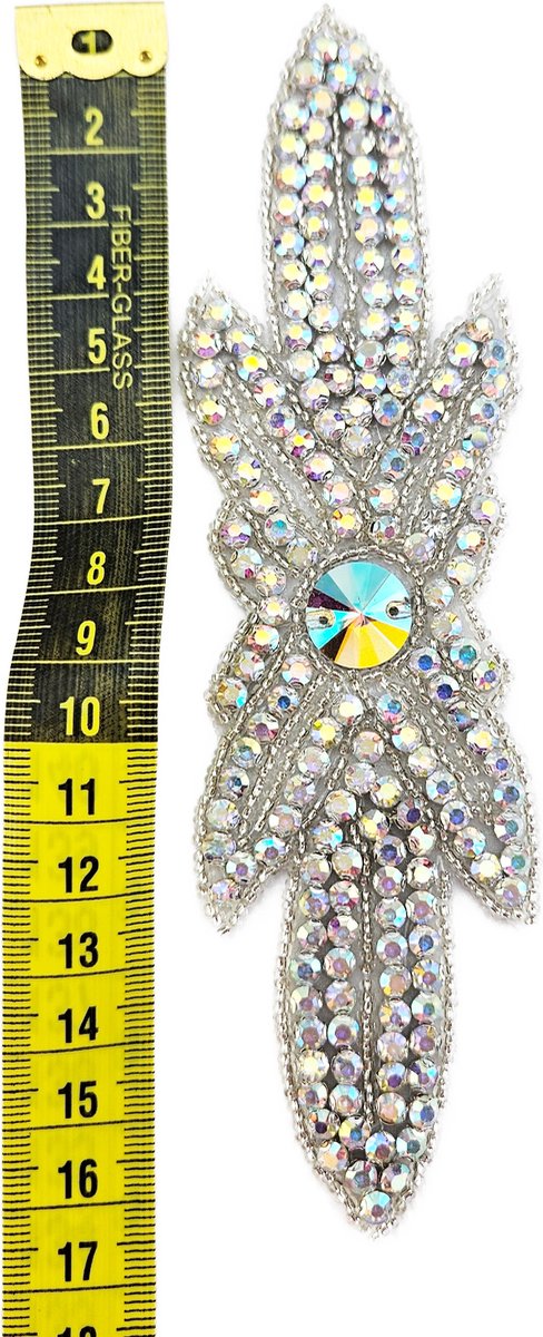 BamBella® - Grote Strass stenen applicatie - AB hotfix steentjes - patch wit glitter plaatje knutselen scrapbook