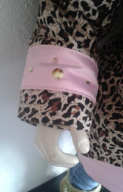 Kinderjas panterprint  Bontkraag jas Leopard  bontkraag Winterjas BamBella