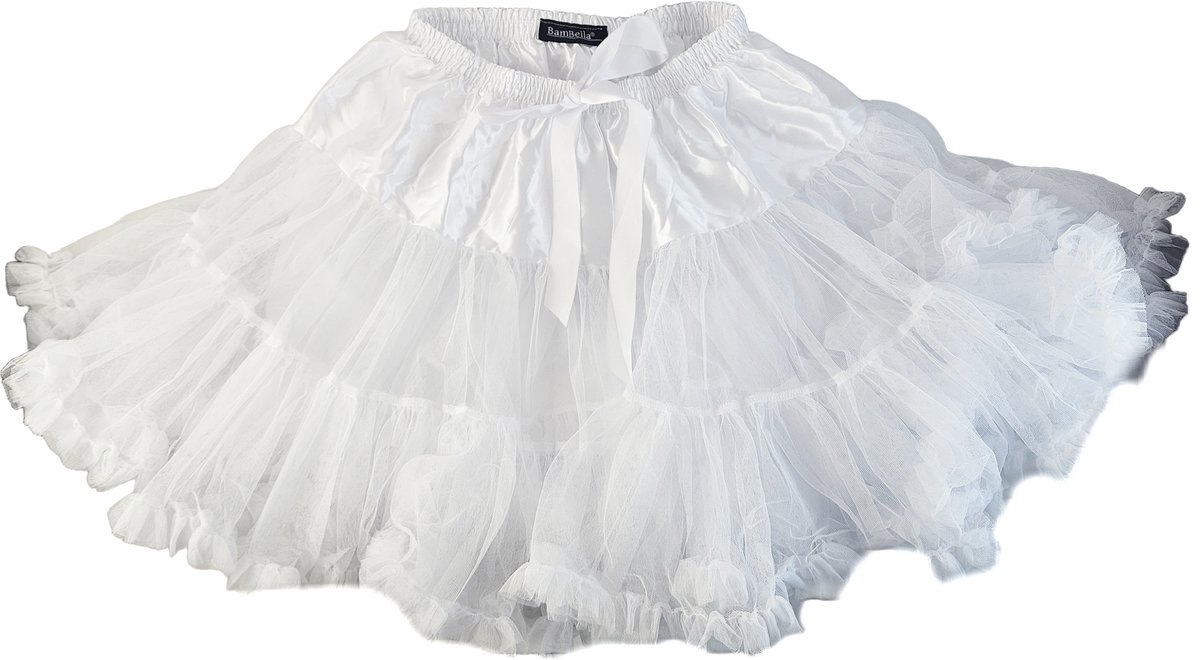 BamBella® - Onesize Grote Petticoat Grote rok poffig Rood Tulle laagjes rokje doorzichtig onder rok dames