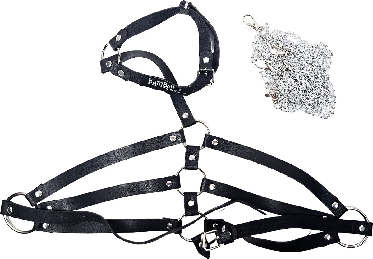 BamBella ® - Sexy Erotische bondage Lingerie onesize vrouw BDSM sm body zwart dames pak