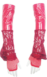 BamBella ® Handschoenen - Gothic kant datex (mix latex en stof) 2 delig set