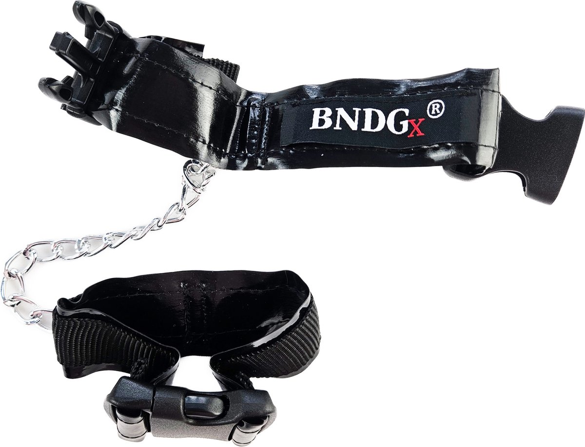 BNDGx® - Handboeien van Latex - Zwart -- Seks speeltje - BDSM seks speeltje fetish