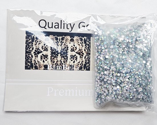 Strass steentjes - SS6 - Plak stenen - AB zilverkleurig - 20.000 stuks - decoratie nagels - rhine stones glitter