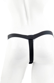 BamBella® - Sexy Lingerie Heren  L - Zwart mannen ondergoed open kruis slip Met Penisring cockring
