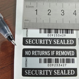 Verzegeld stickers 50 stuks labels webshop doos verpakking verzegelen garantie security seal tamper proof