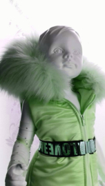 Bodywarmer  groen met bont zomer kinderjas jas meisje en baby