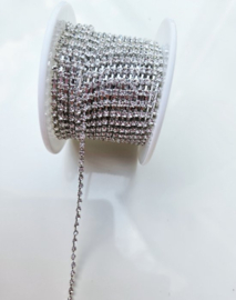 BamBella® - Strass ketting lint - 1 meter - SS6 2mm - steentjes touw diamantjes crystal Glitter band