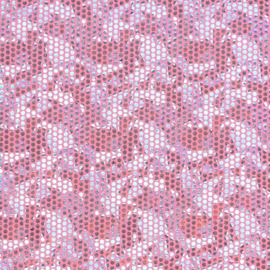 Glitter stof - 1 meter - Roze glans feest glitters Lycra super stretch 4 way spandex