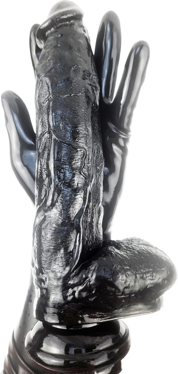 BNDGx® - Dildo - Grote - Zwarte Lange dikke Realistisch Penis -Zuignap - BDSM SM Fetisch Seks speeltje Merk: BNDGx
