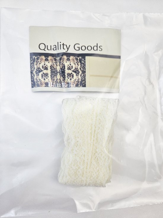 BamBella ® - 4.5 meter Kant lint band 4.5 cm breed gebroken wit voor naaien afwerk