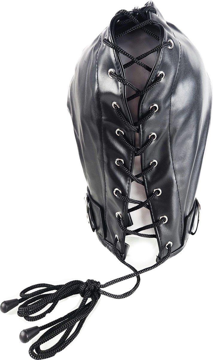 BNDGx® - Extreme BDSM Masker - Nep Leer met rits mond ogen dicht - SM