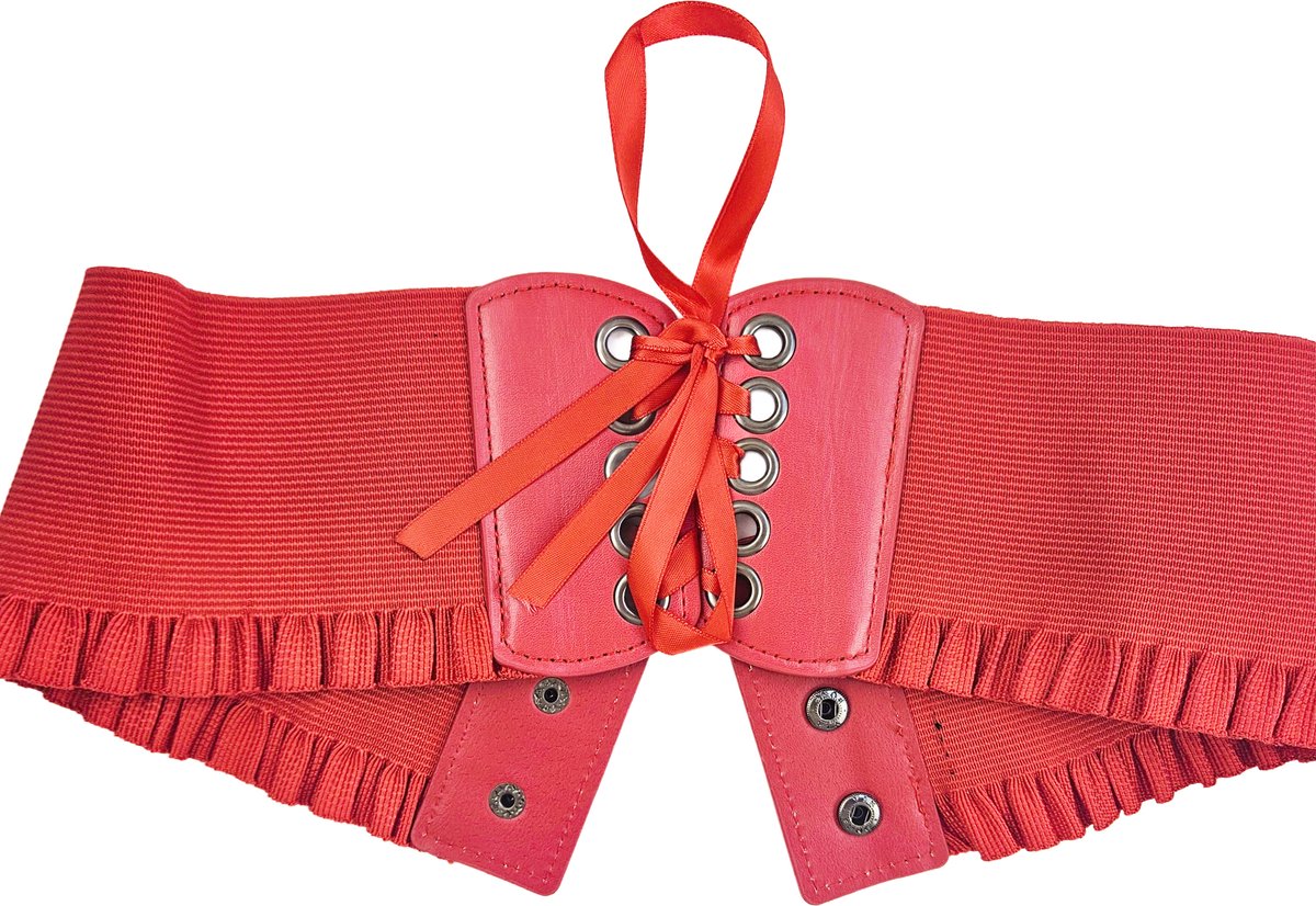 BamBella ® - Riem Maat Onesize - Rok franje ruches Mode Body Gothic Goth taille riem zwart met belt
