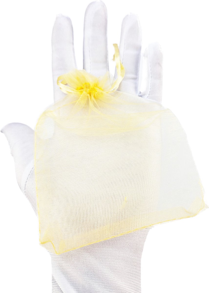 Organza zakje- 10 Stuks - klein geel tas sieraden zak cadeauverpakking
