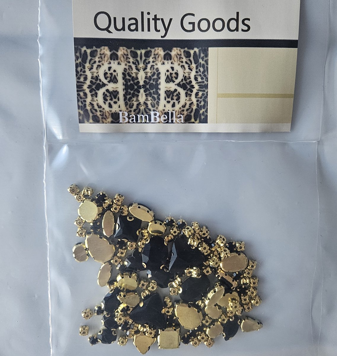 BamBella® Zwart - Grote Naai strass Steentjes - 130 stuks - strass stenen glitters kleding versieren