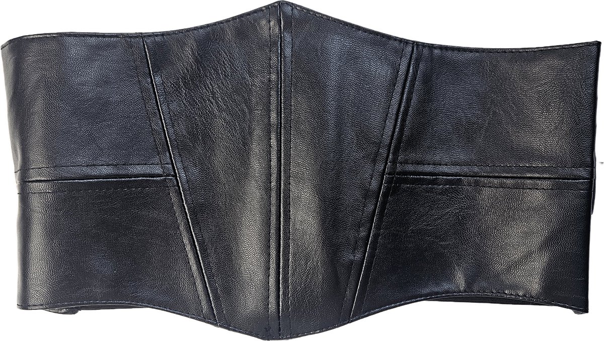 BamBella ® - Corset Riem   - Mode Body Gothic Goth taille riem zwart nepleer met vetersluiting Verstelbaar korset belt