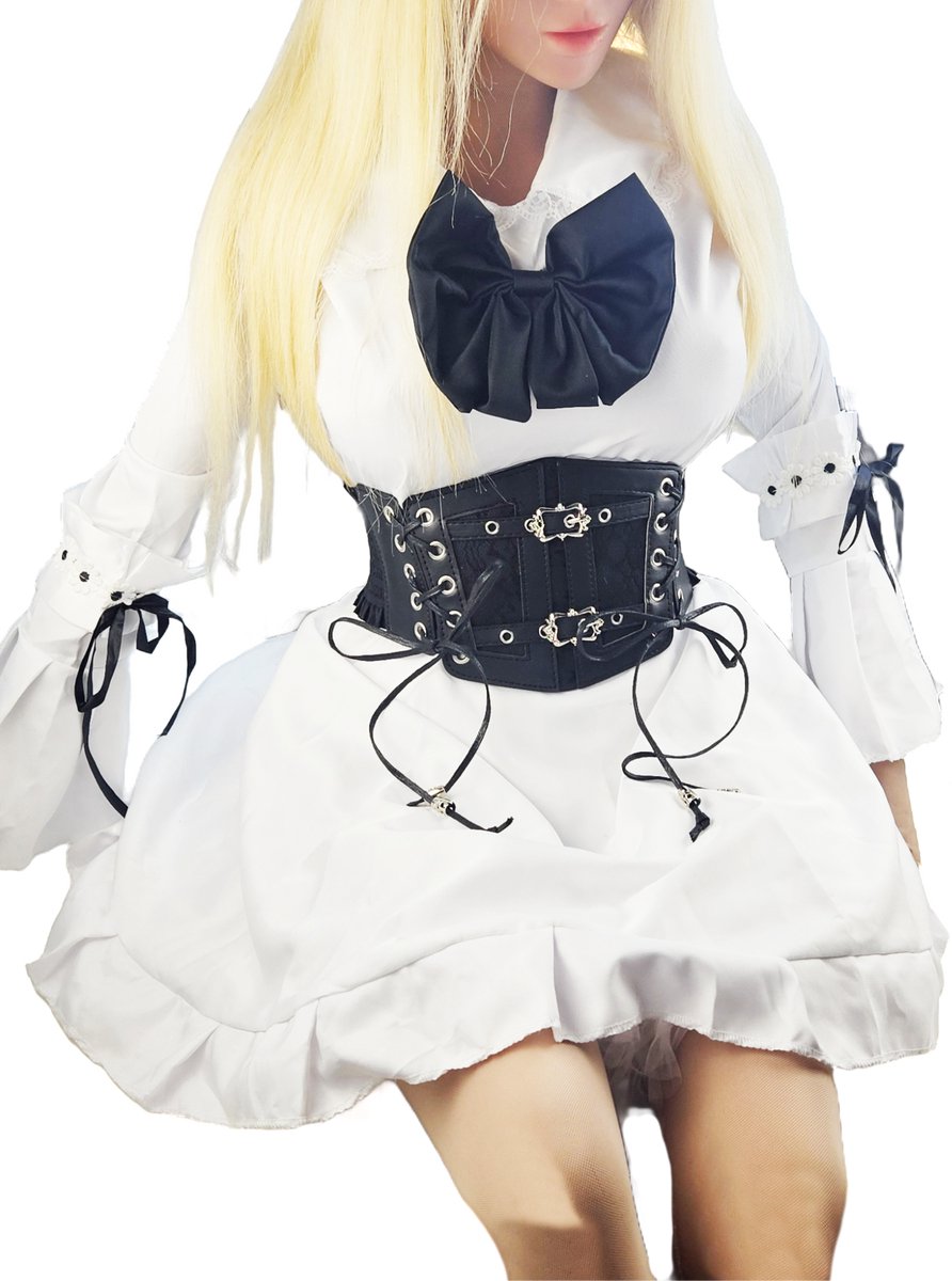 BamBella ® - Corset Riem Maat  - Mode Body Gothic Goth taille riem zwart nepleer met vetersluiting Verstelbaar korset belt