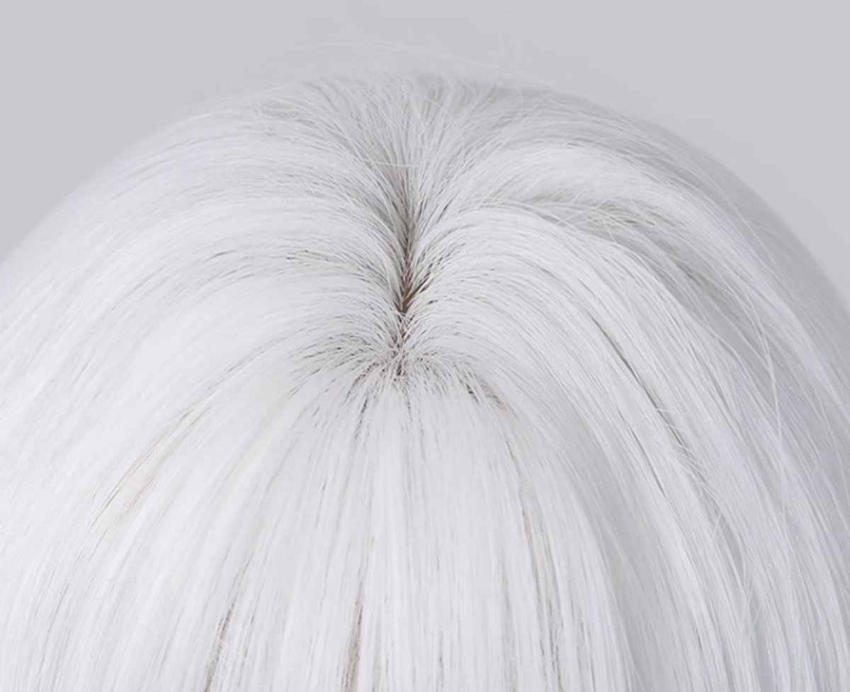 Pruik - Synthetisch - lang haar - Wit - pony -dames carnaval cosplay