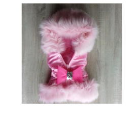 Bodywarmer roze  met bont zomer kinderjas jas meisje en baby