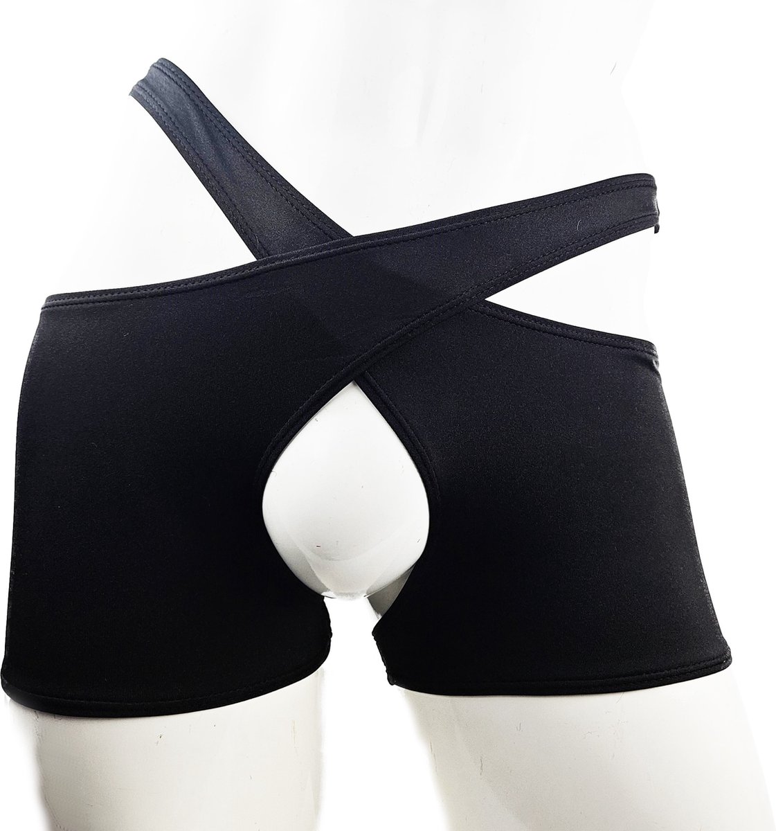 BamBella ® - Boxer short Kruisloos - Onesize - Sexy Erotische - Zwart Ondergoed