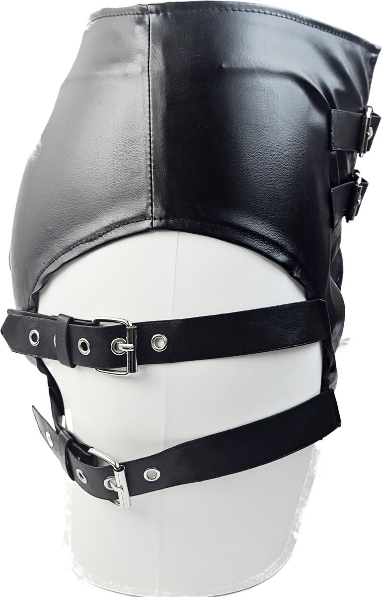BamBella® Nep leer Shorts   Wetlook korte broek Dames - Zwart met Riemen