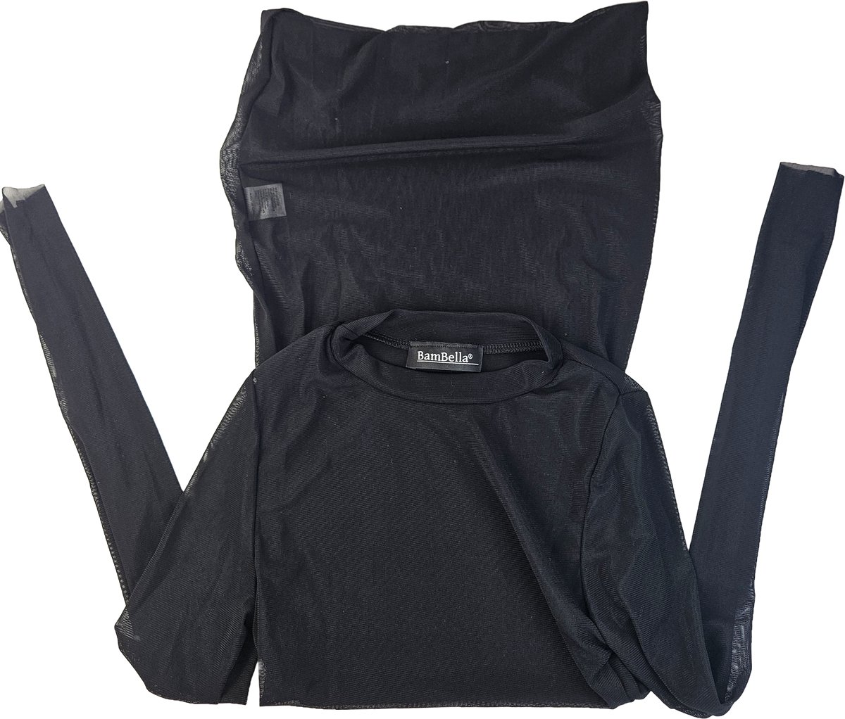 BamBella® - Jurk - Super stretch Doorzichtig zwart kant