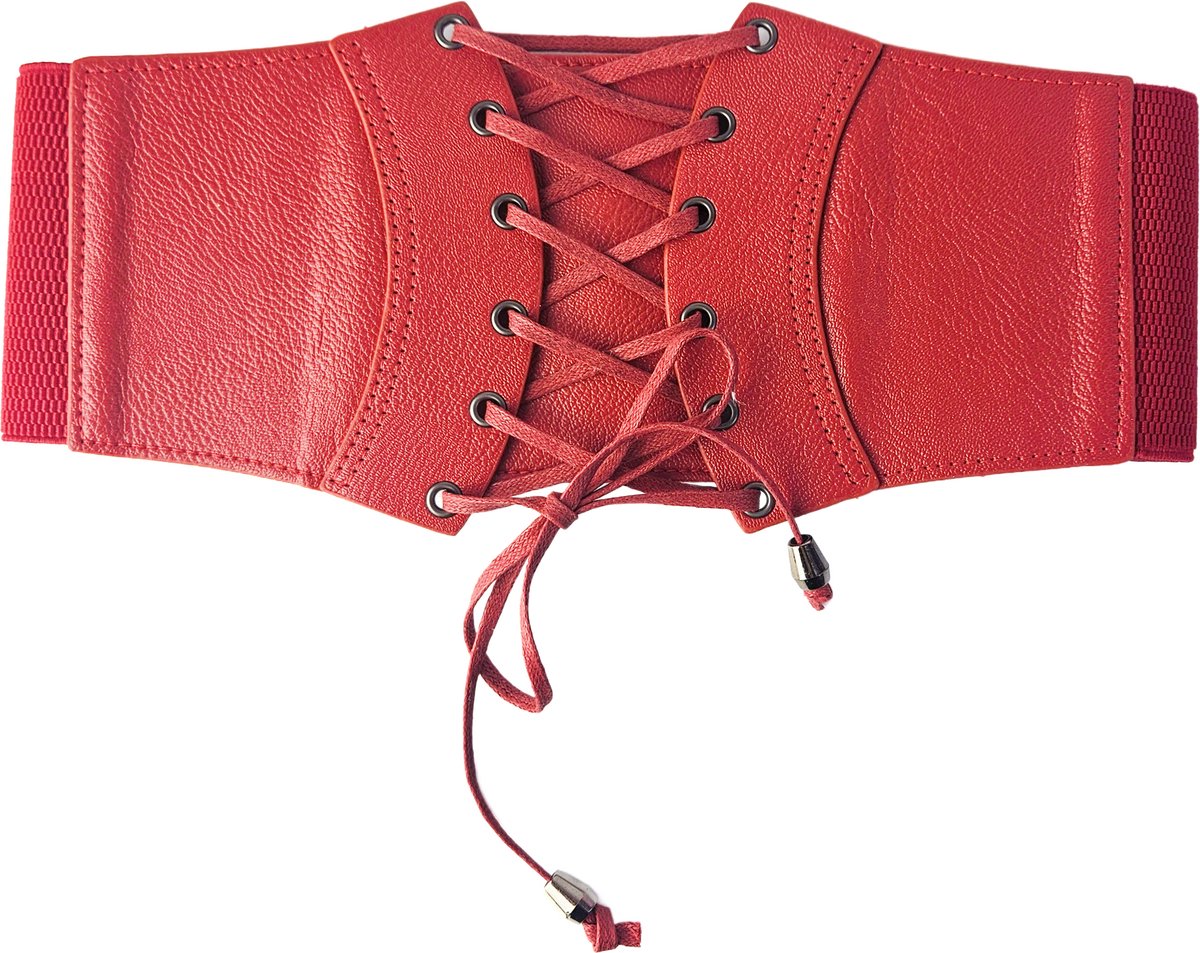 BamBella ® - Riem Maat Onesize - Ketting Rood goudkleurig Mode Body Gothic Goth taille riem met belt