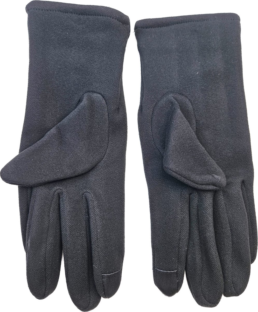 BamBella® Handschoenen winter dames zwart strik