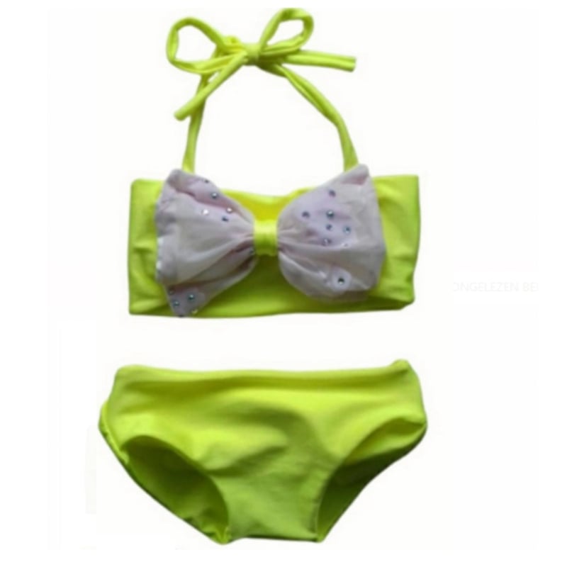 Onbeleefd bovenste geloof bikini neon Geel kopen strand kleding zwemles bikini