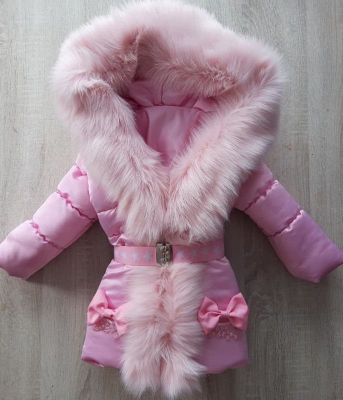 Het beste bestuurder verslag doen van DAMES roze winterjas grote bontkraag bontjas jas mantel